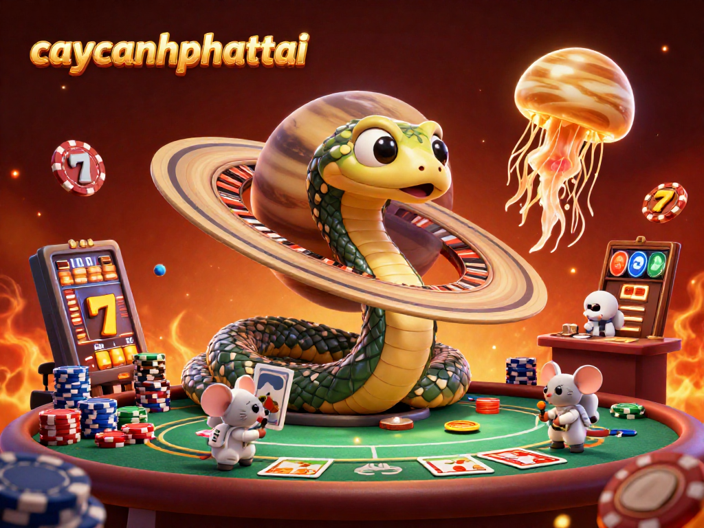 Engage with caycanhphattai in this vibrant 3D casino scene where characters bet on an interactive roulette wheel.